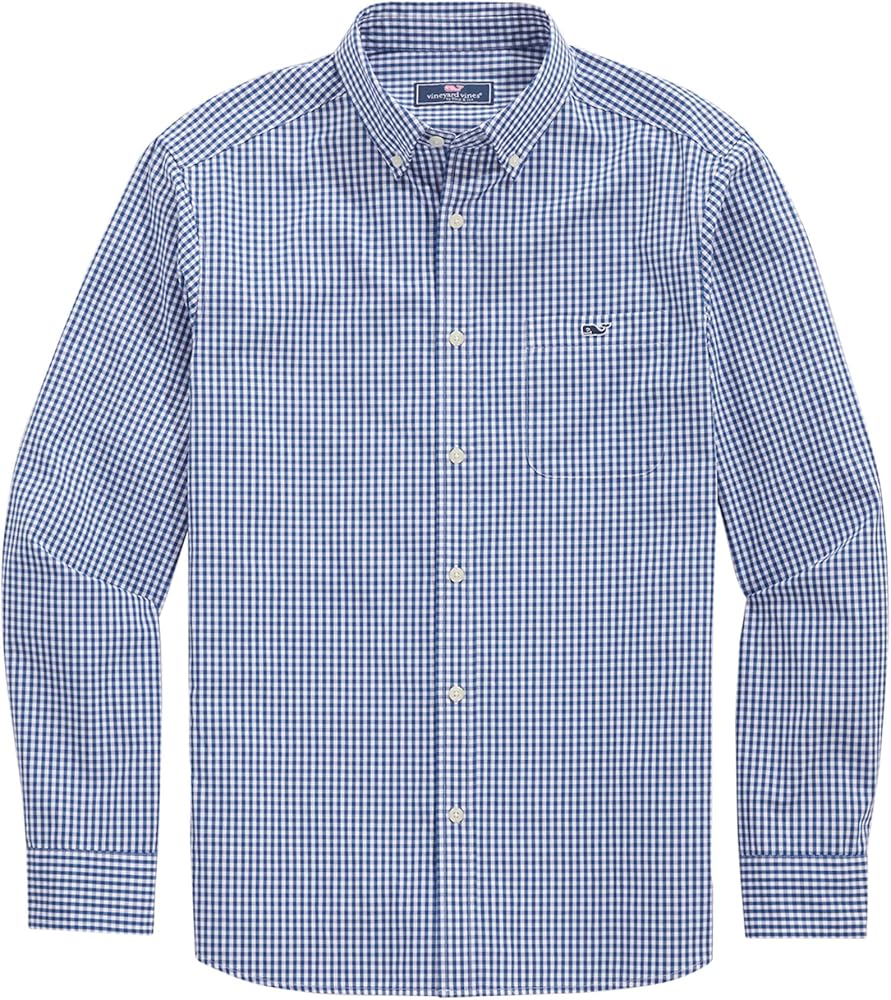 vineyard vines Men's Gingham Stretch Poplin Shirt