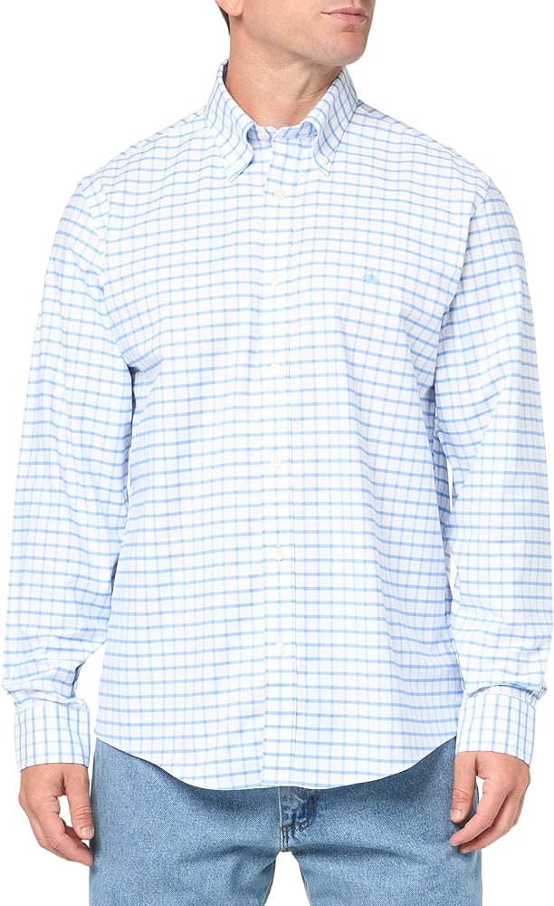 Brooks Brothers Men's Non-Iron Stretch Oxford Long Sleeve Check Sport Shirt