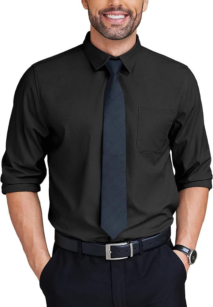 COOFANDY Mens Dress Shirts Wrinkle Free Long Sleeve Button Down Shirts Formal Business Shirt