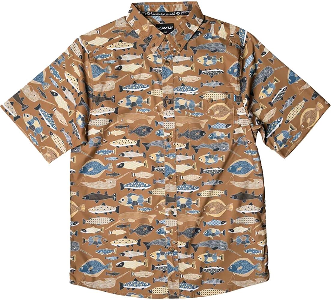 KAVU River Wrangler Short Sleeve Print Button Down Shirt