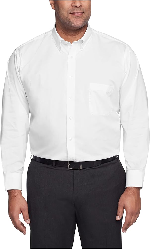 Izod Men's BIG FIT Dress Shirts Stretch Solid (Big and Tall)