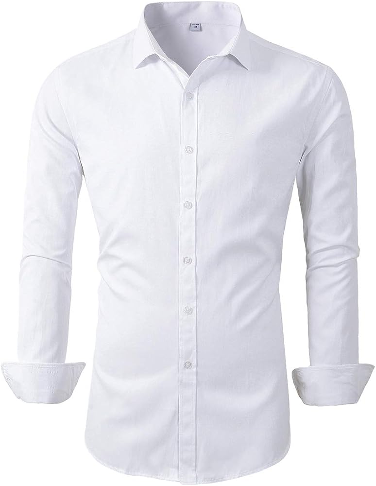 Beninos Mens Long Sleeve Slim Fit Dress Shirts