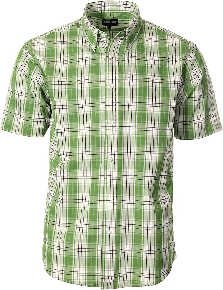 Gioberti Men's Short Sleeve Plaid Shirt