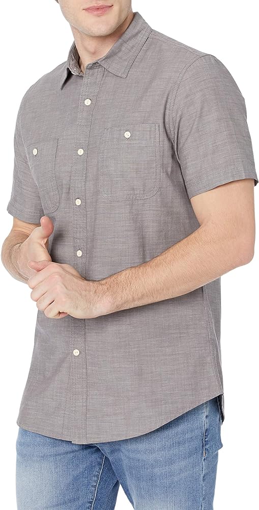 Amazon Essentials Men's Short-Sleeve Chambray Shirt