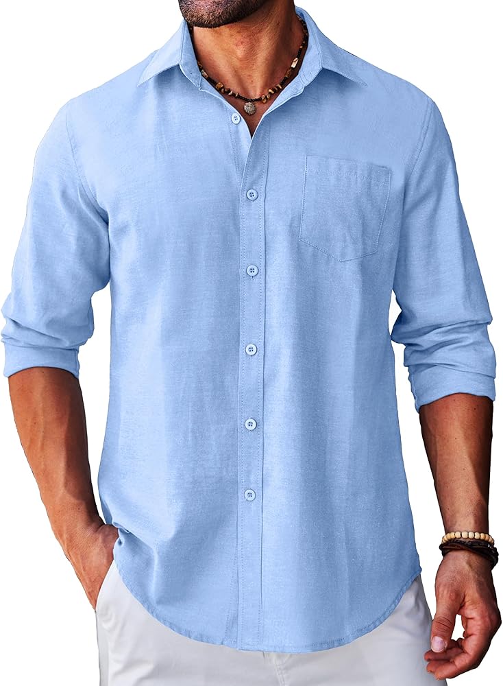 COOFANDY Men's Long Sleeve Button Down Shirt Casual Regular-Fit Oxford Dress Shirts