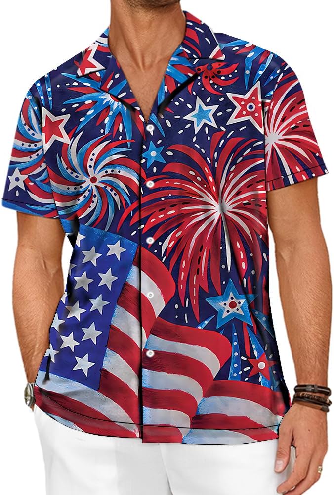 Hawaiian Shirt for Men Tropical Shirts Mens Funny Button Down Short Sleeve