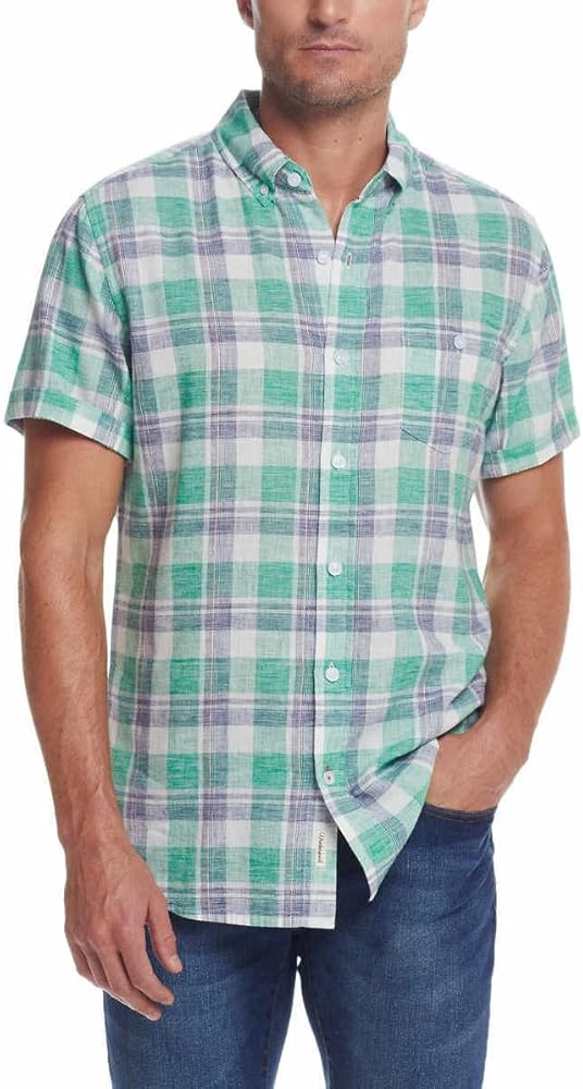 Weatherproof Vintage Mens Short Sleeve Woven Shirt