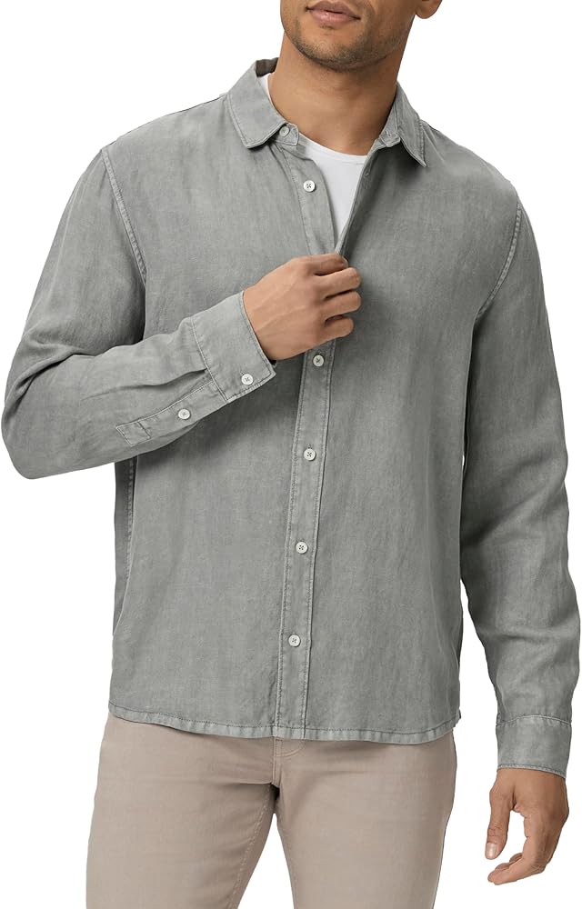 PAIGE Men's Peters Linen Blend Button Up Shirt