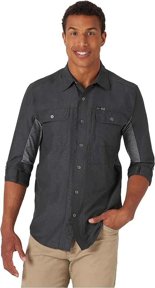 ATG by Wrangler mens Long Sleeve Mixed Material Shirt