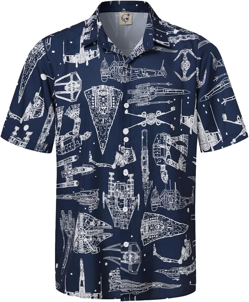 Hardaddy Men's Hawaiian Shirt Short Sleeves Printed Button Down Summer Beach Casual Shirts