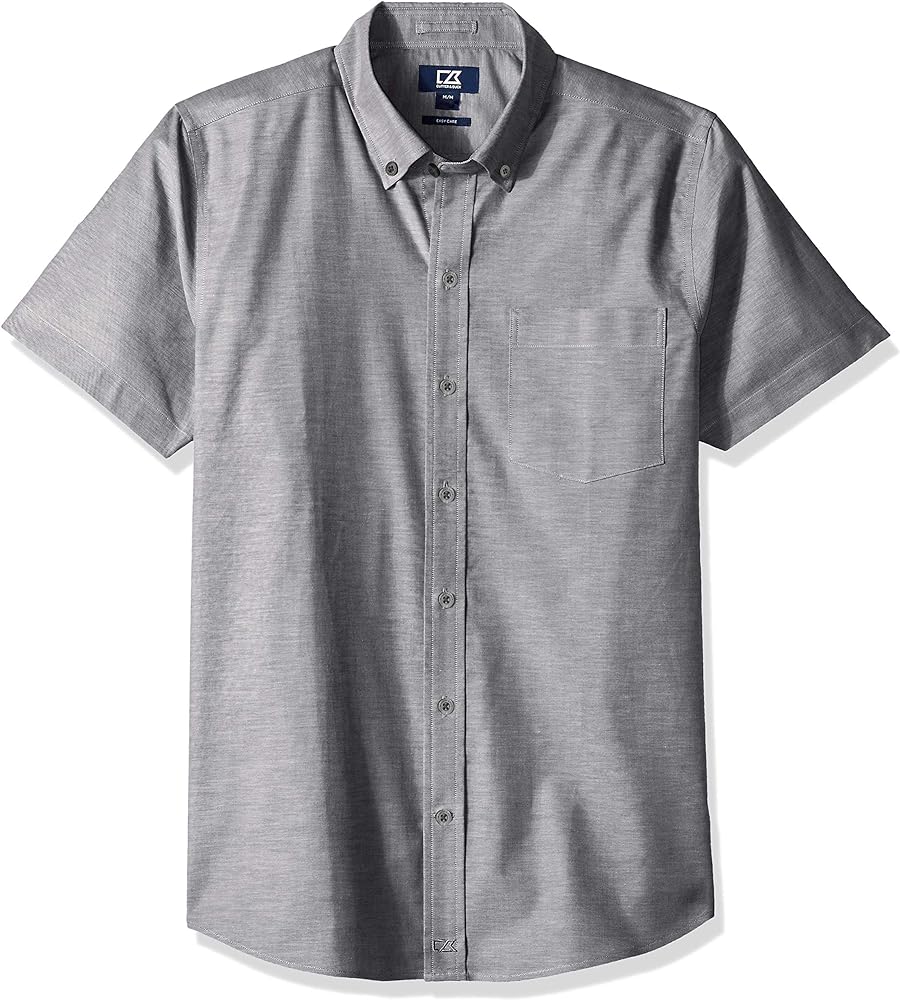 Cutter & Buck Men's Easy Care Tailored Fit Stretch Oxford Short Sleeve Shirt