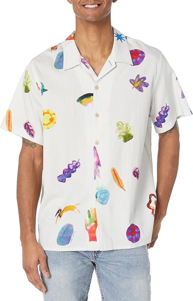 Paul Smith Ps Mens Ss Casual Fit Watercolor Shirt