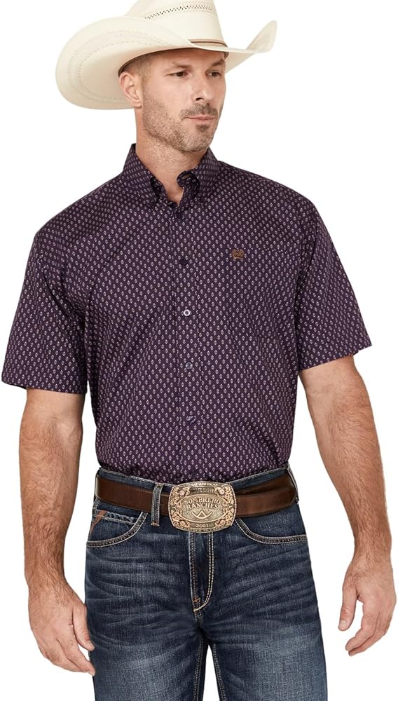 Cinch Men's Classic Fit Blue Print Button Down