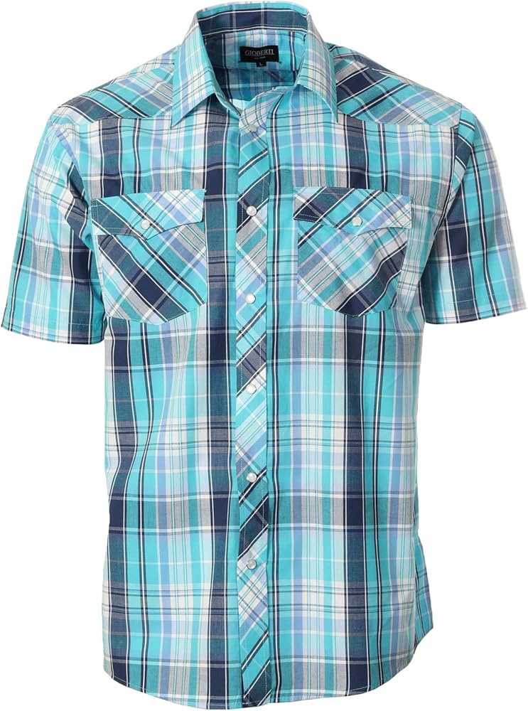 Gioberti Mens Western Cowboy Short Sleeve Shirt with Snap Buttons