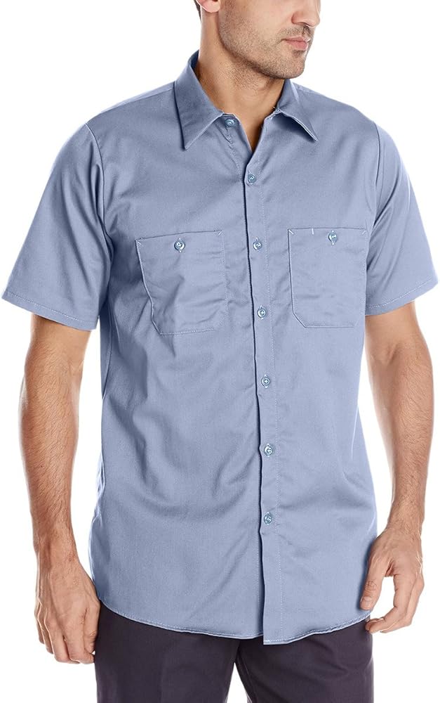 Red Kap Men's Short Sleeve Wrinkle-Resistant Cotton Work Shirt