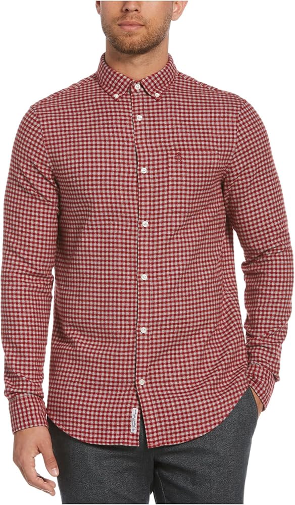 Original Penguin Men's Jaspe Gingham Long Sleeve Button-Down Shirt