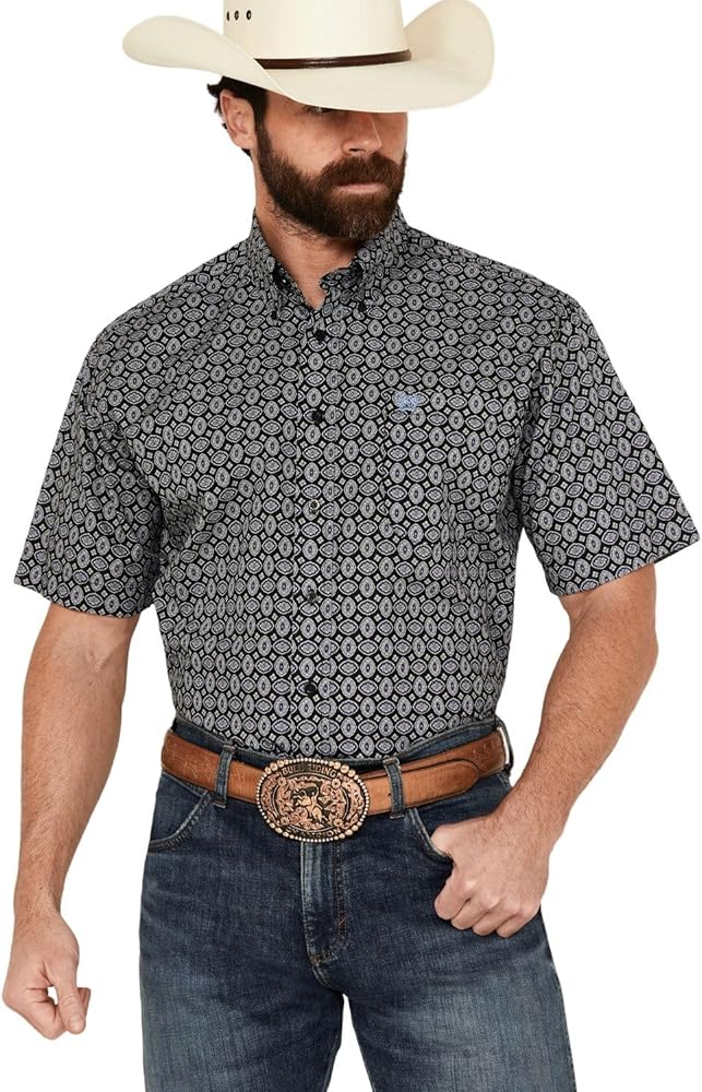 Cinch Western Shirt Mens Short Sleeve Button Front Printed MTW1111460