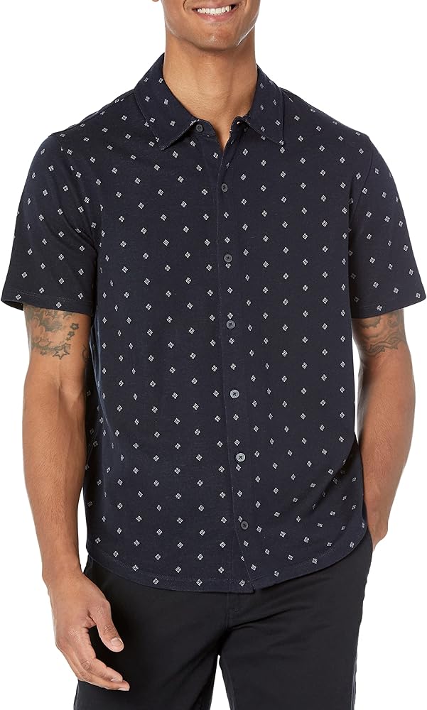 Vince Men's Jacquard S/S Button Down Shirt