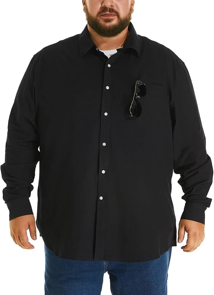 HOdo Big and Tall Mens Cotton Button Down Shirt 3XL-6XL