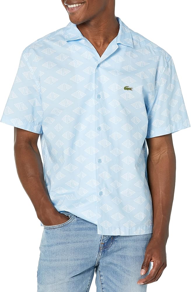 Lacoste Mens Short Sleeve Monogram Shirt