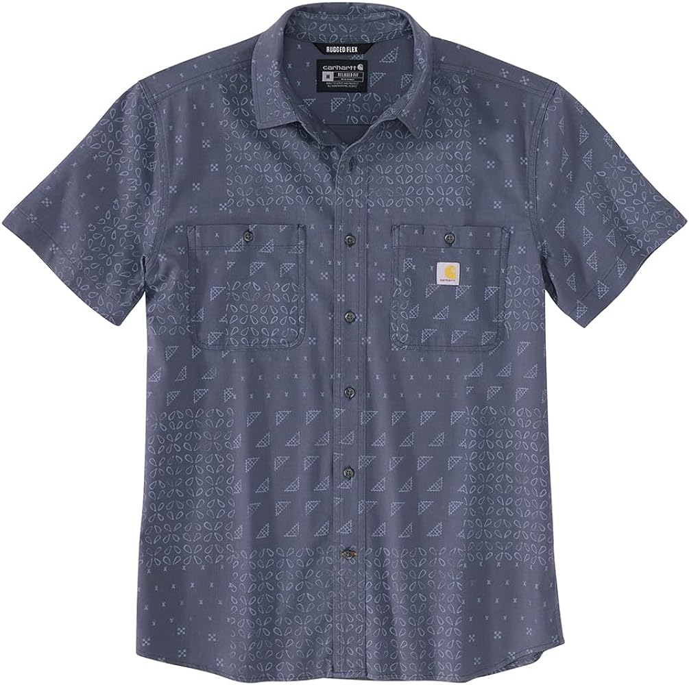 Carhartt Men's Rugged Flex Relaxed Fit Lightweight Short-Sleeve Print Shirt