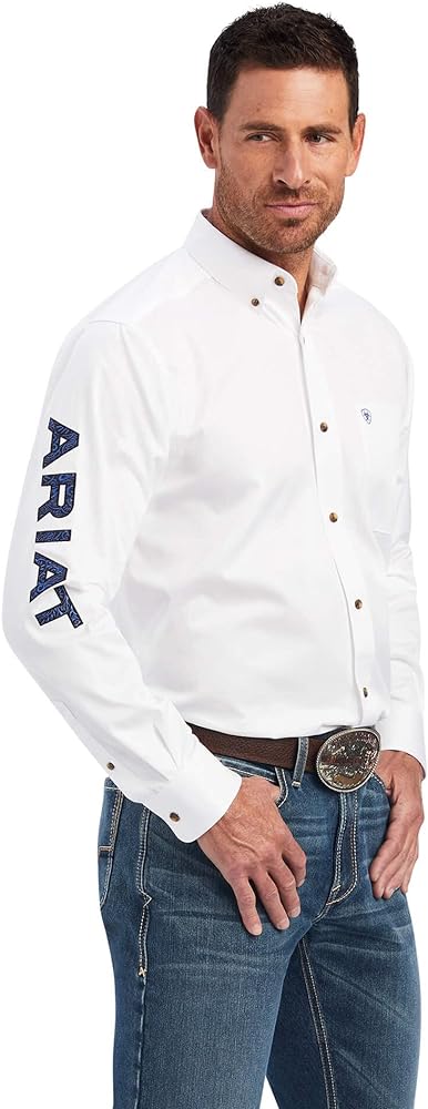 ARIAT Male Team Logo Twill Classic Fit Shirt Sea Scape USA 3X-Large