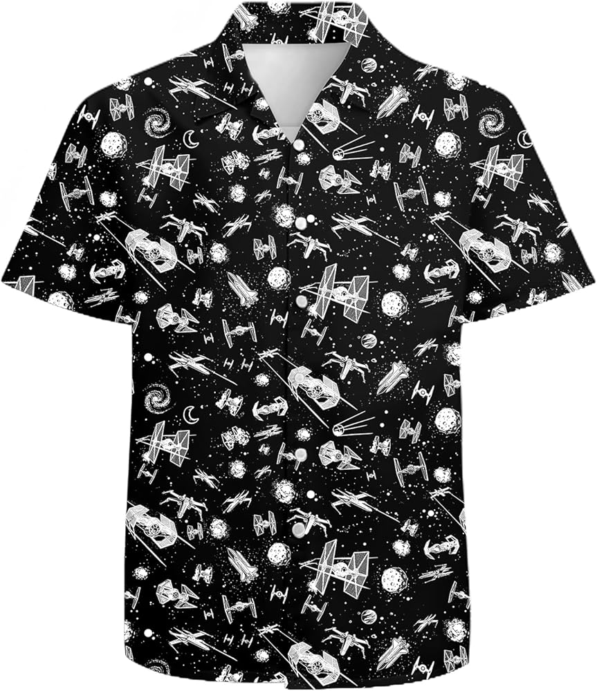 Mens Funny Hawaiian Shirts 3D Graphic Button Down Short Sleeve Tropical Holiday Beach Aloha Shirt