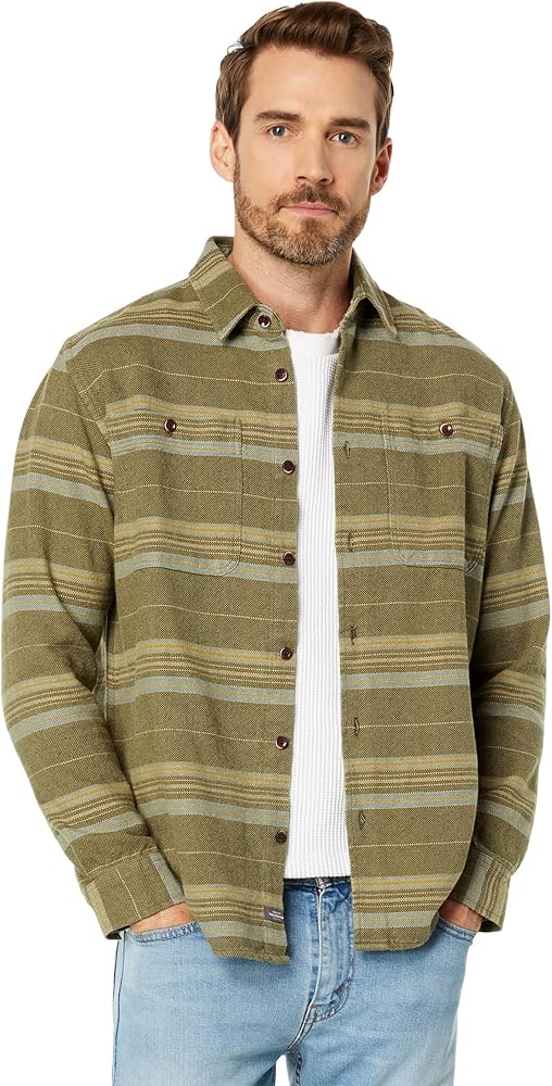 Quiksilver Men's Horizontal Ridge Button Down Flannel Shirt