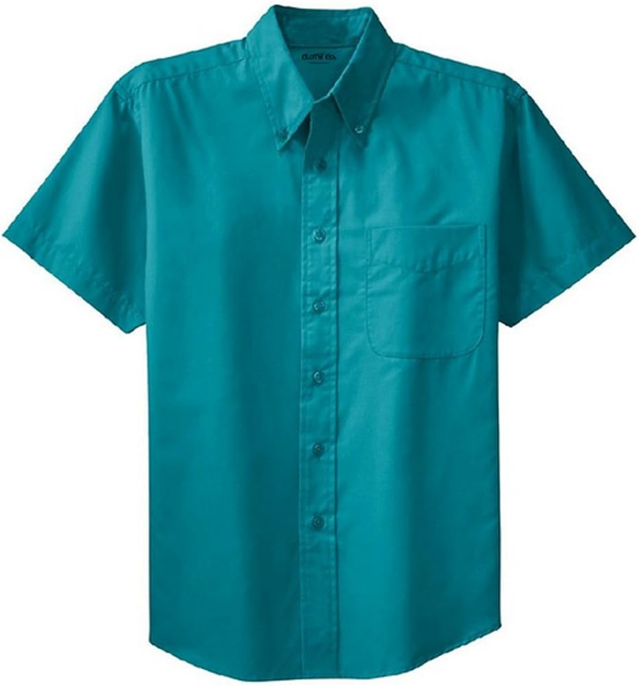 Men's Short Sleeve Button Down Shirt with Front Pocket (Available in Big & Tall)