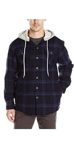 Wrangler Authentics Long Sleeve Quilted Lined Flannel Jacket with Hood