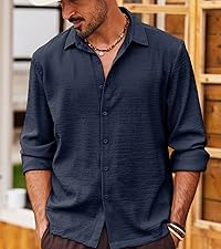 Men''s Casual Long Sleeve Button Down Shirt