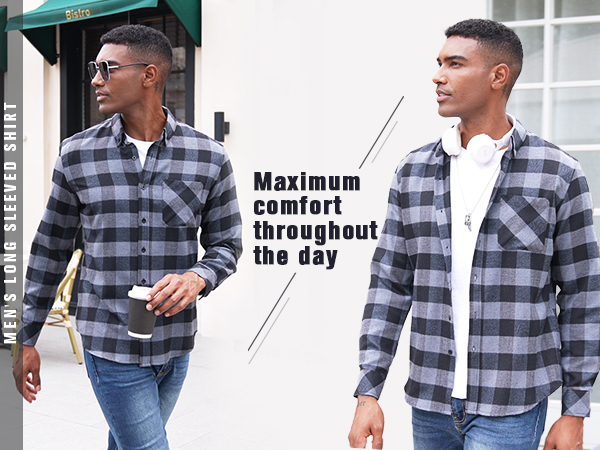 Men''s Long-Sleeve Plaid Flannel Shirt