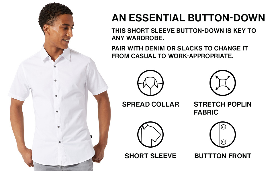 SS Solid Button-Down Shirt