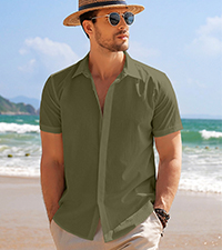 Mens short sleeve wrinkle free shirt