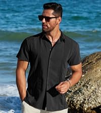 black cuban shirt for men