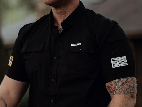 SS Garage Button Down Black