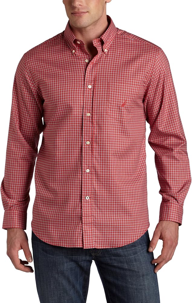 Nautica Men's Long Sleeve Check Woven