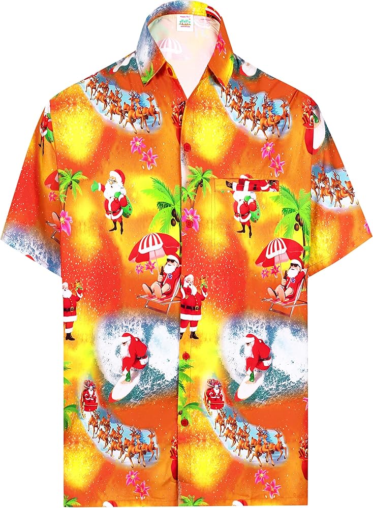 HAPPY BAY Men's Hawaiian Shirt Tropical Party