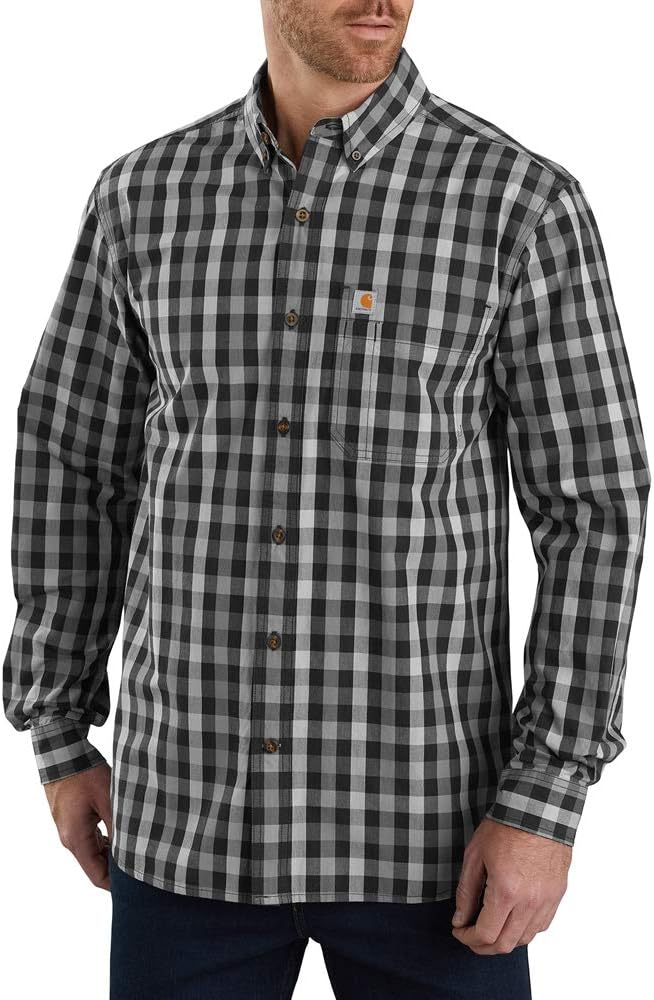 Carhartt Men's Essential Plaid Button Down Long Sleeve Shirt