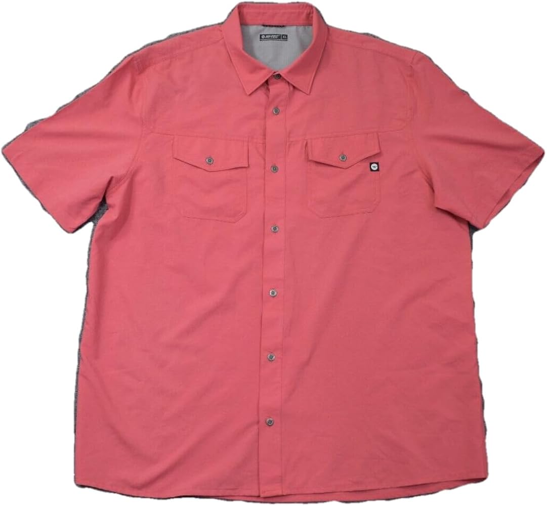 HI-TEC Men's Short Sleeve Comfort Stretch Moisture Wicking Button Down Shirt