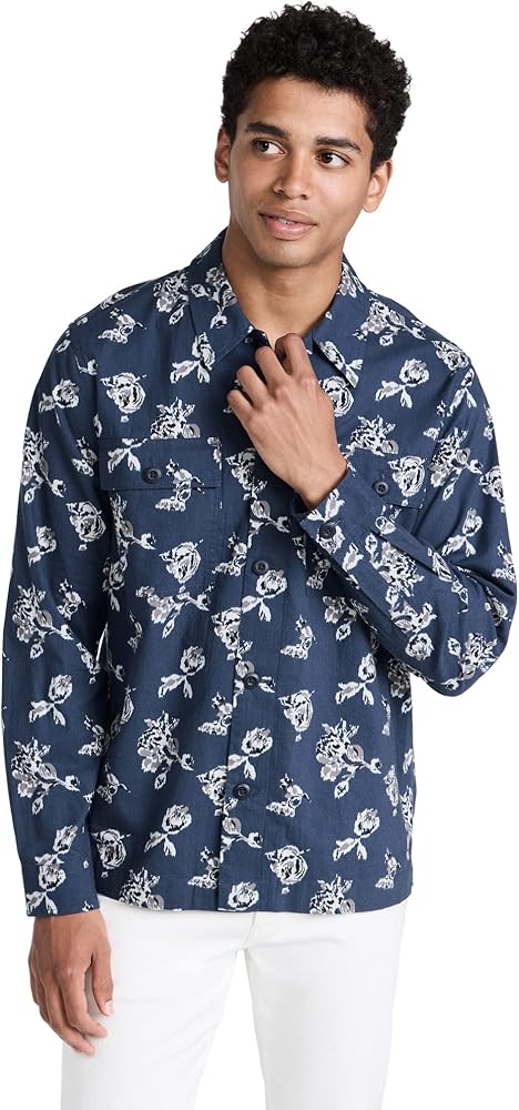 Vince Men's Ikat Floral Print Shirt JKT