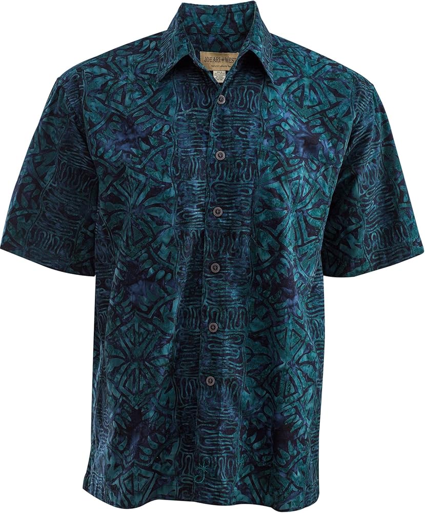 Johari West Indo Sapphire Tropical Cotton Shirt