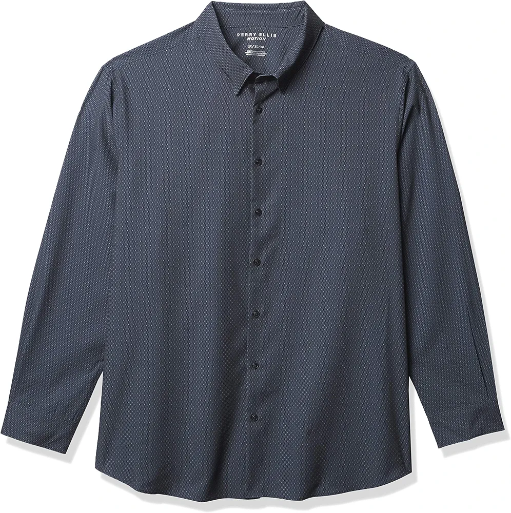 Perry Ellis Men's Motion Big & Tall Net Stretch Shirt