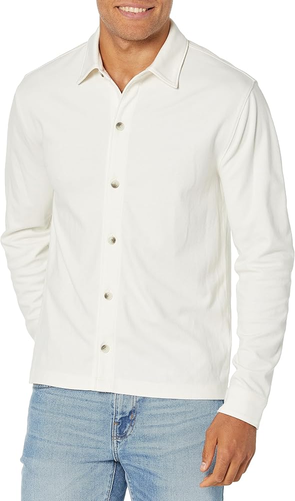 Vince Men's Twill Knit Button Down Shirt