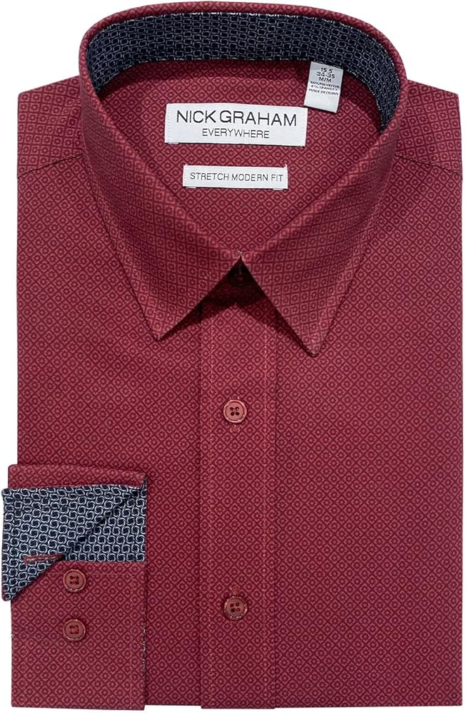 Nick Graham Men's Gramercy Grid Dress Shirt