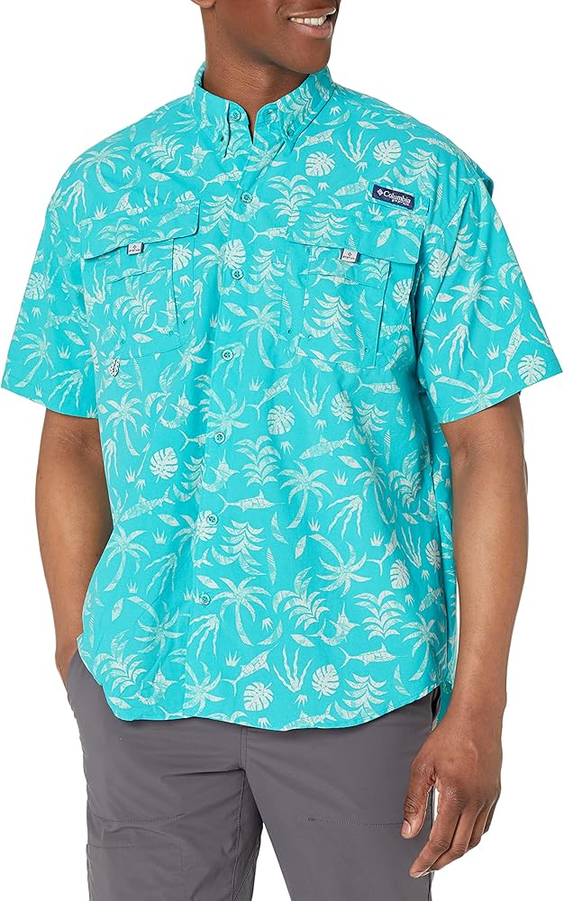 Columbia Men's PFG Super Bahama Short Sleeve Shirt, Breathable, UV Protection