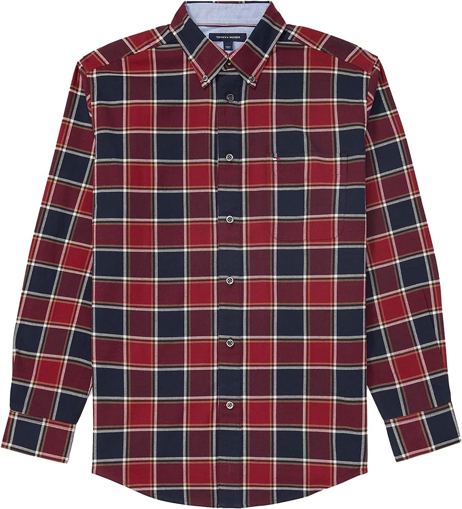 Tommy Hilfiger Men's Adaptive Magnetic Button Down Long Sleeve Shirt Classic Fit