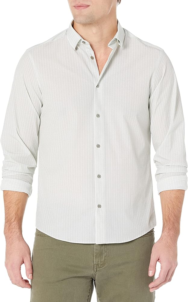 Calvin Klein Men's Dress Shirt Slim Fit Everyday Active 4-Way Stretch