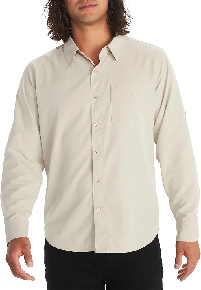 MARMOT Men's Aerobora Long Sleeve Button-Down Shirt - Lightweight, Packable, Quick-Drying UPF Protection