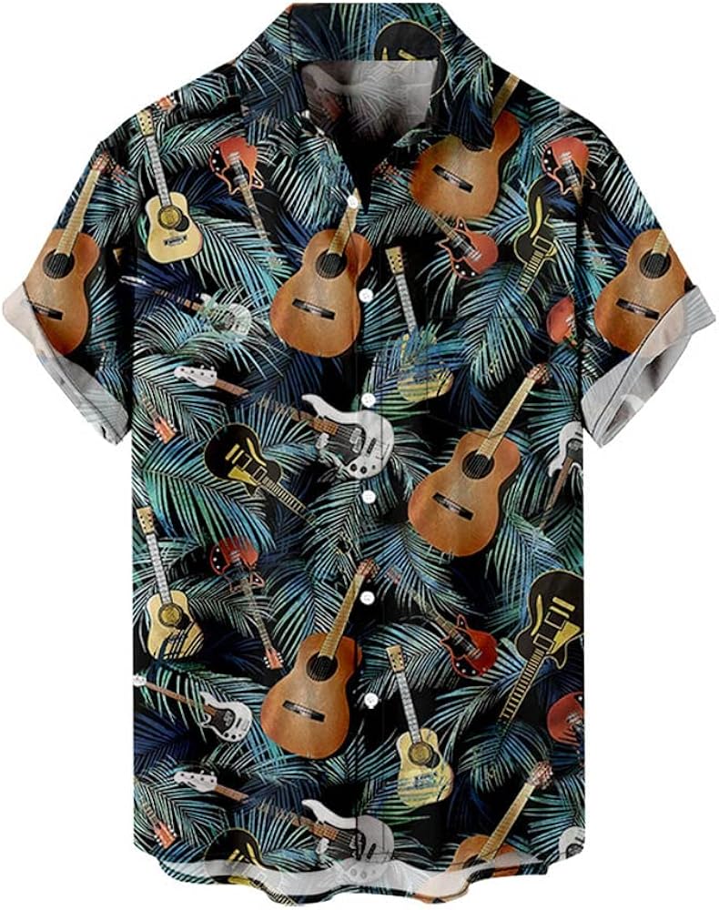 Hawaiian Shirt for Men Summer Short Sleeve Button Down Men's Beach Shirts Casual Floral Shirts Cotton